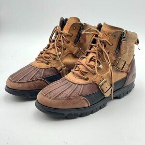 Polo Ralph Lauren Demond Duck Boots Leather Lace-Up Buckle Hiking Brown Gorpcore